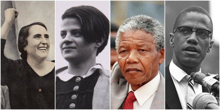 Eine Galerie linker Chaoten: Dolores Ibárruri, Sophie Scholl, Nelson Mandela und Malcolm X.