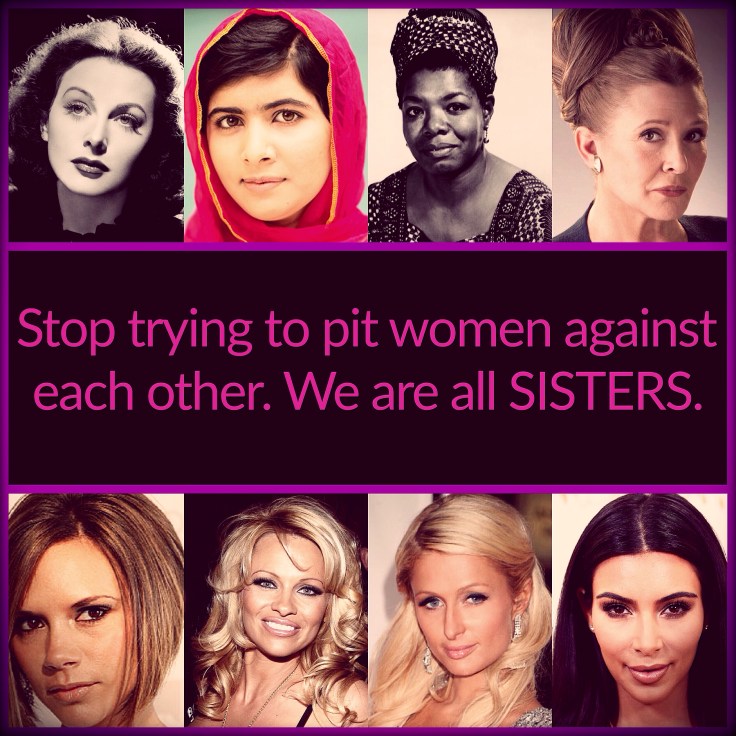 A picture of Hedy Lamarr, Malala, Maya Angelou, Carrie Fisher, Victoria Beckham, Pamela Anderson, Paris Hilton, and Kim Kardashian